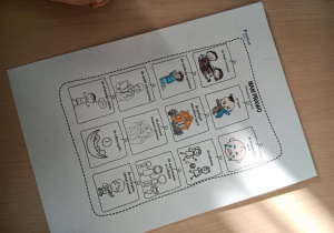 kolorowanki i inne prace uczniów klas 1-3, pozyskane z UNICEF