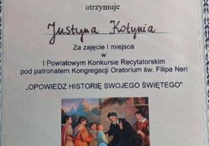 Dyplom uczennicy