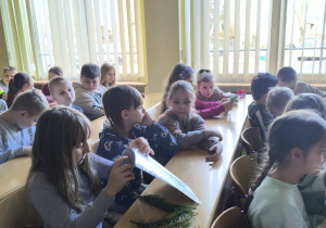 Dzieci oglądają gałązki