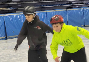 Zawodnicy podczas wyścigu - nasz reprezentant z lewej strony Michał Kubiak